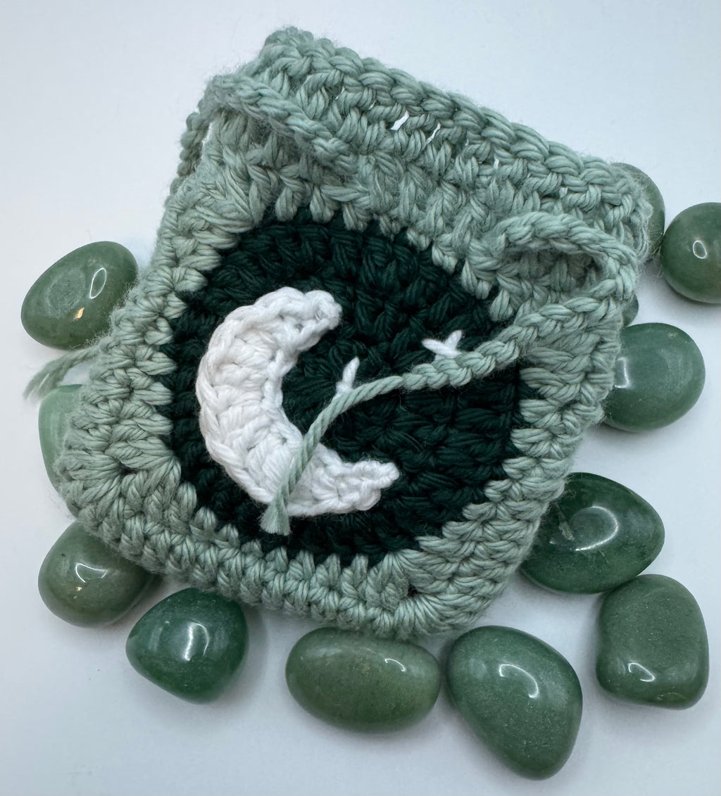 Crystal or DnD Dice Pouch with Moon