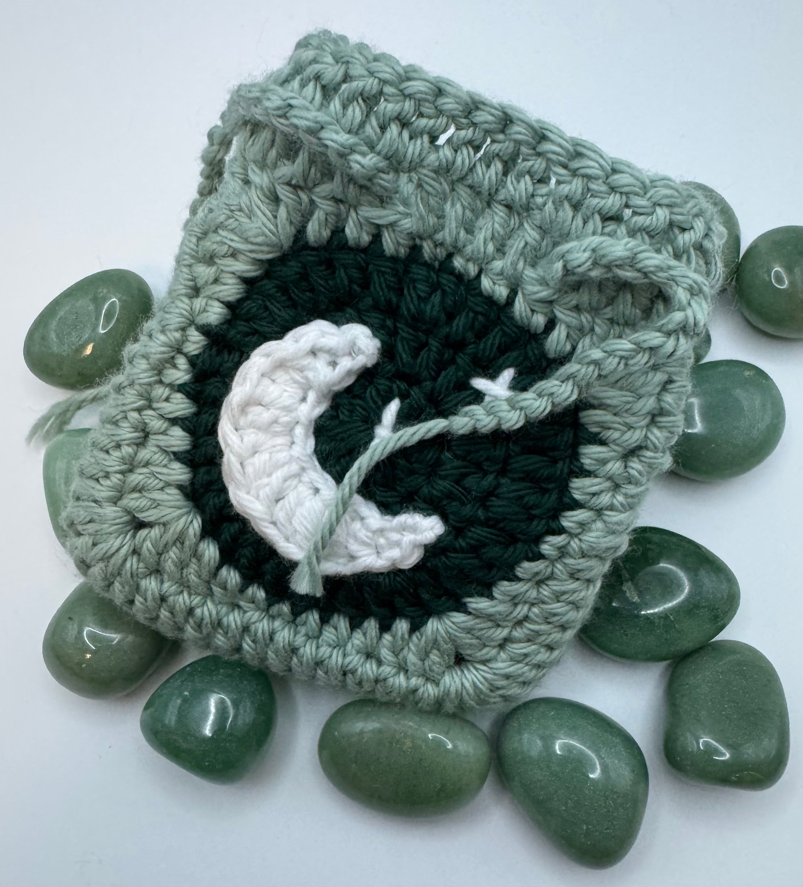 Crystal or DnD Dice Pouch with Moon