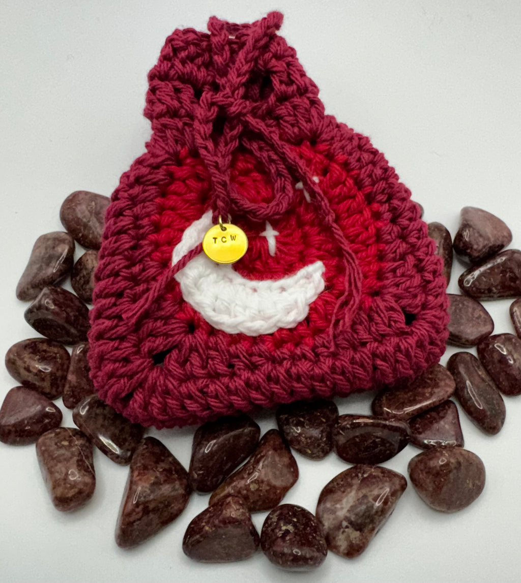 Crystal or DnD Dice Pouch with Moon