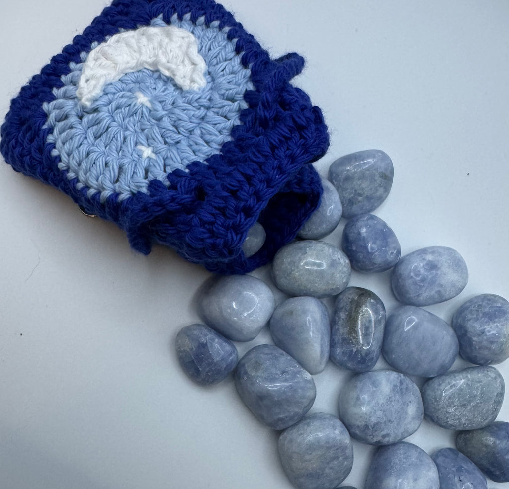Crystal or DnD Dice Pouch with Moon