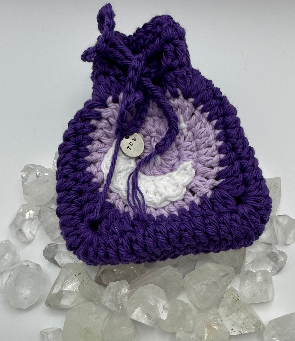 Crystal or DnD Dice Pouch with Moon
