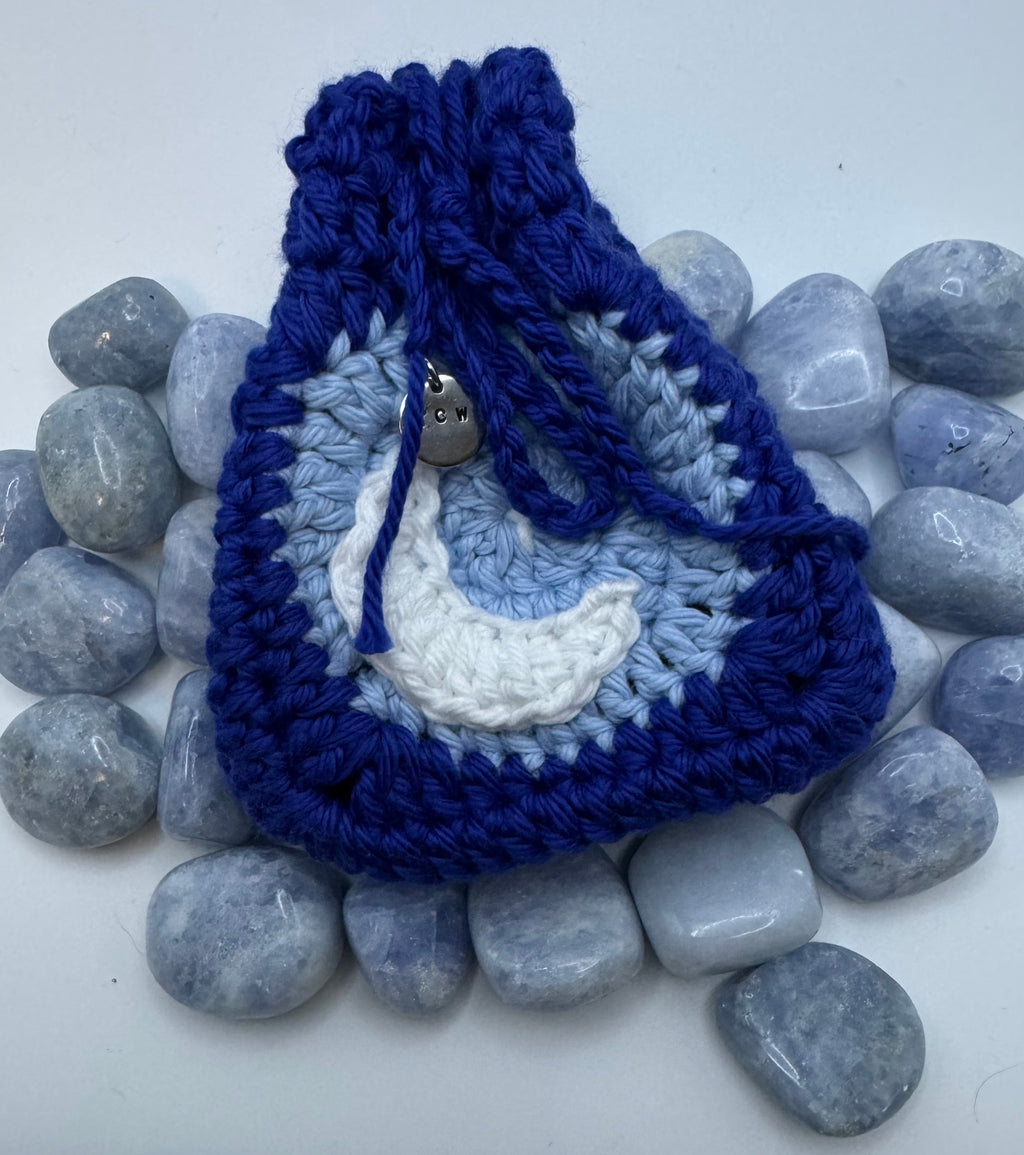 Crystal or DnD Dice Pouch with Moon