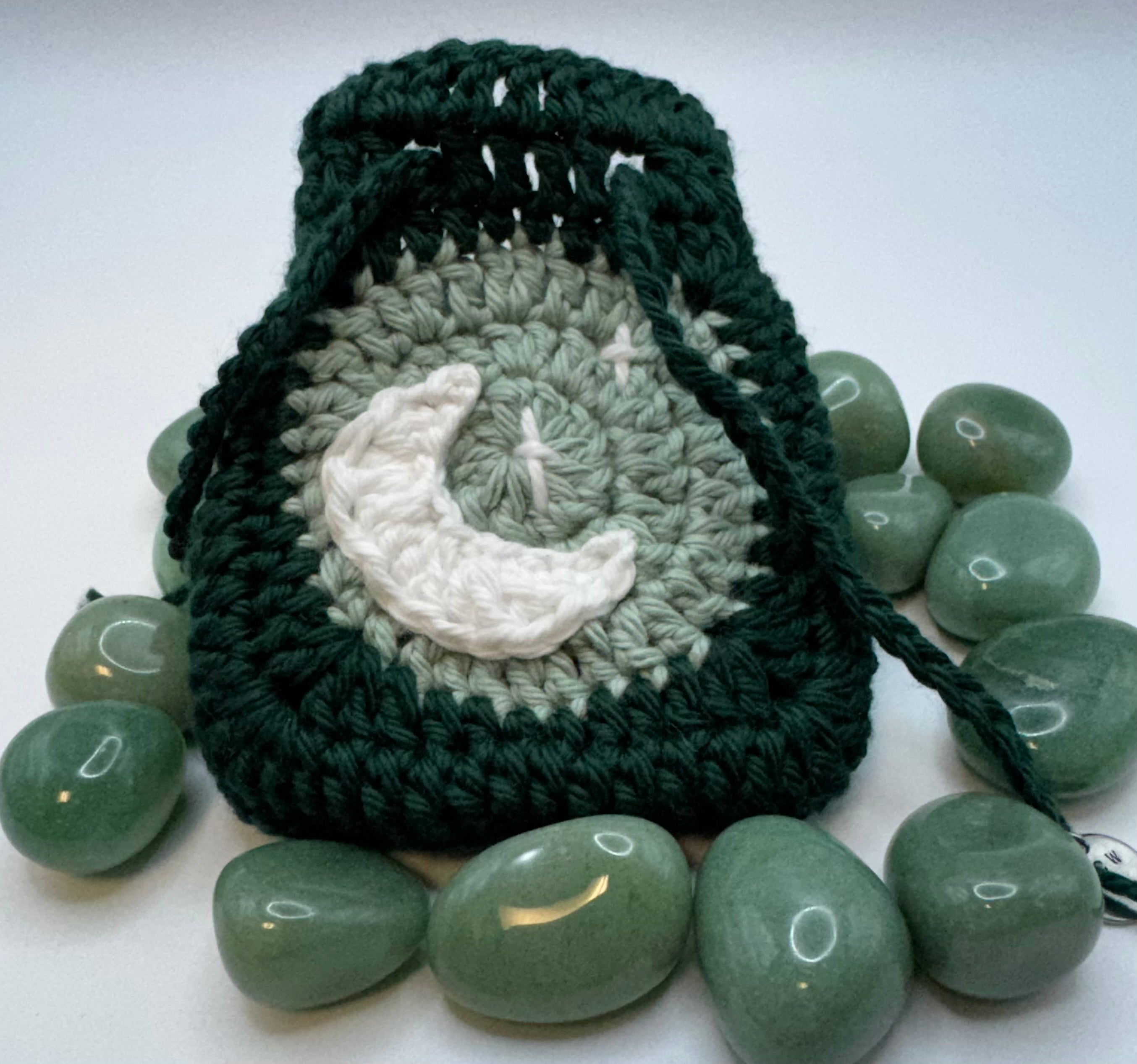 Crystal or DnD Dice Pouch with Moon