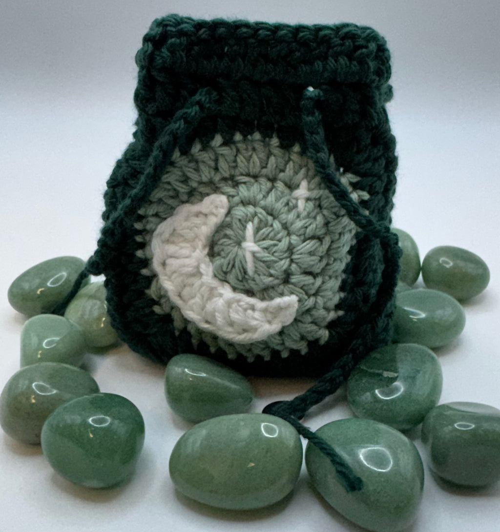 Crystal or DnD Dice Pouch with Moon