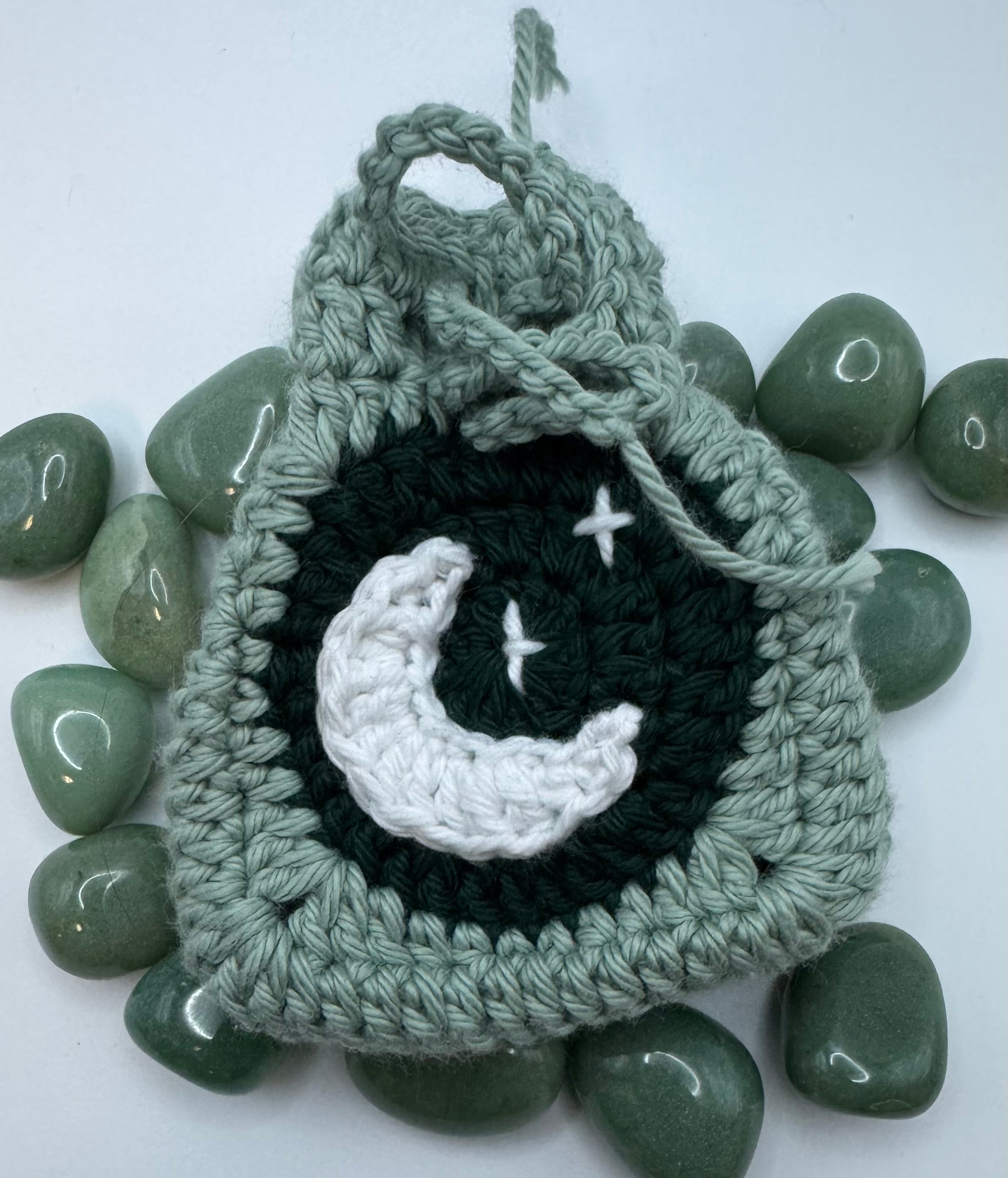 Crystal or DnD Dice Pouch with Moon