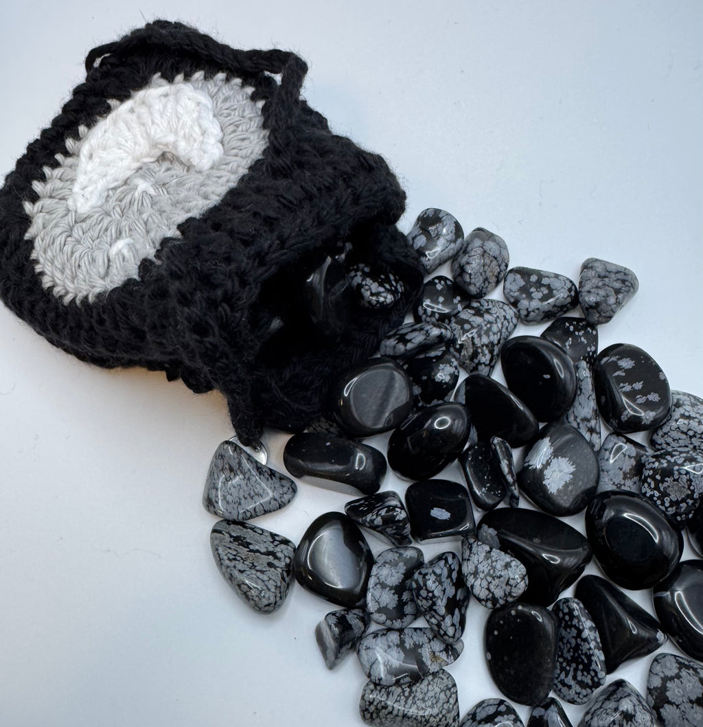 Crystal or DnD Dice Pouch with Moon