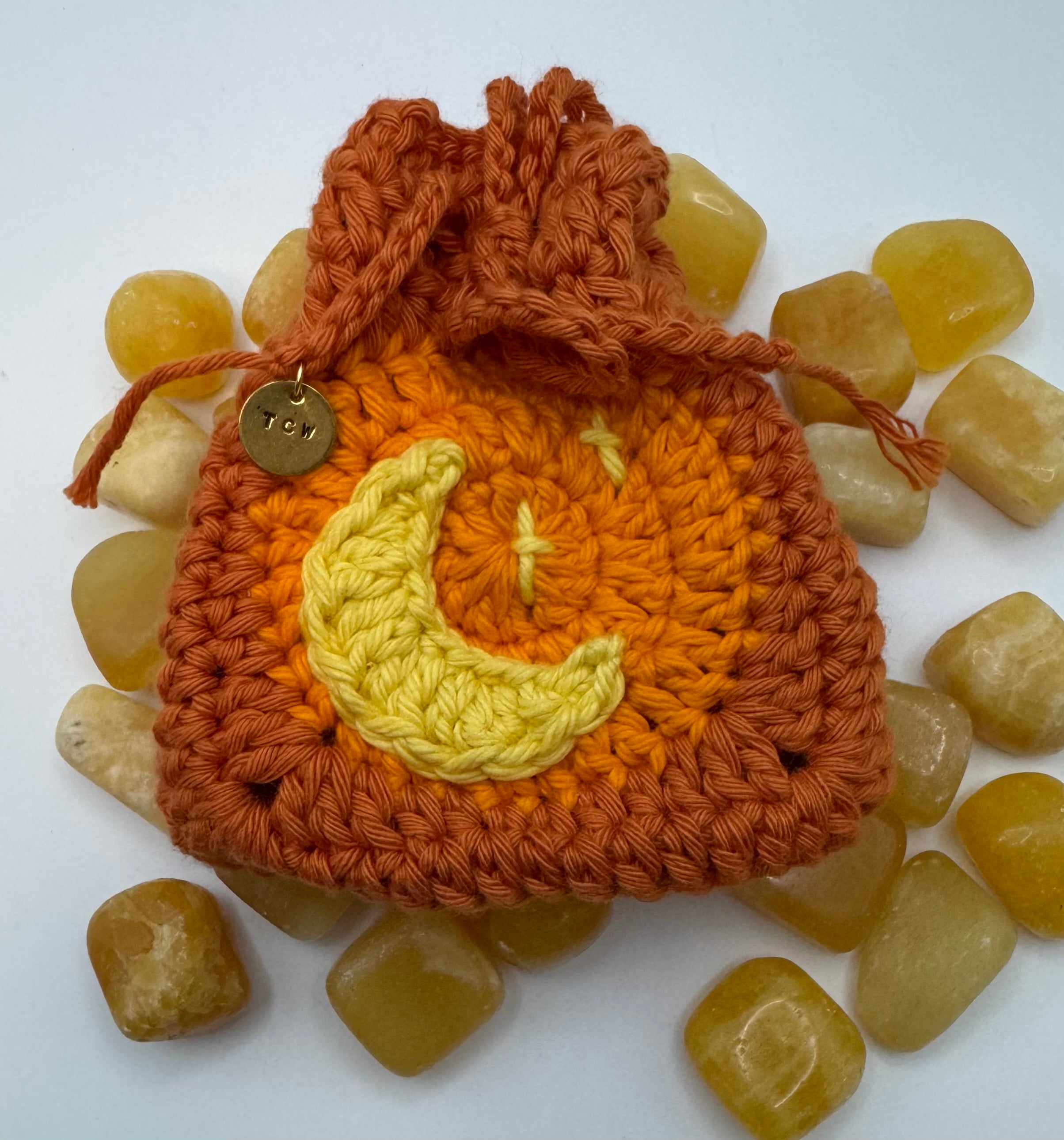 Crystal or DnD Dice Pouch with Moon