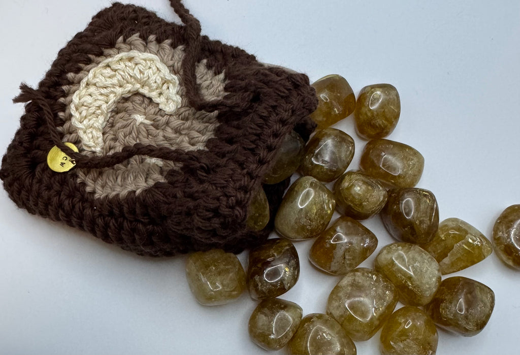 Crystal or DnD Dice Pouch with Moon