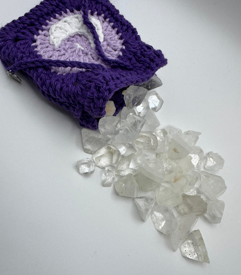 Crystal or DnD Dice Pouch with Moon